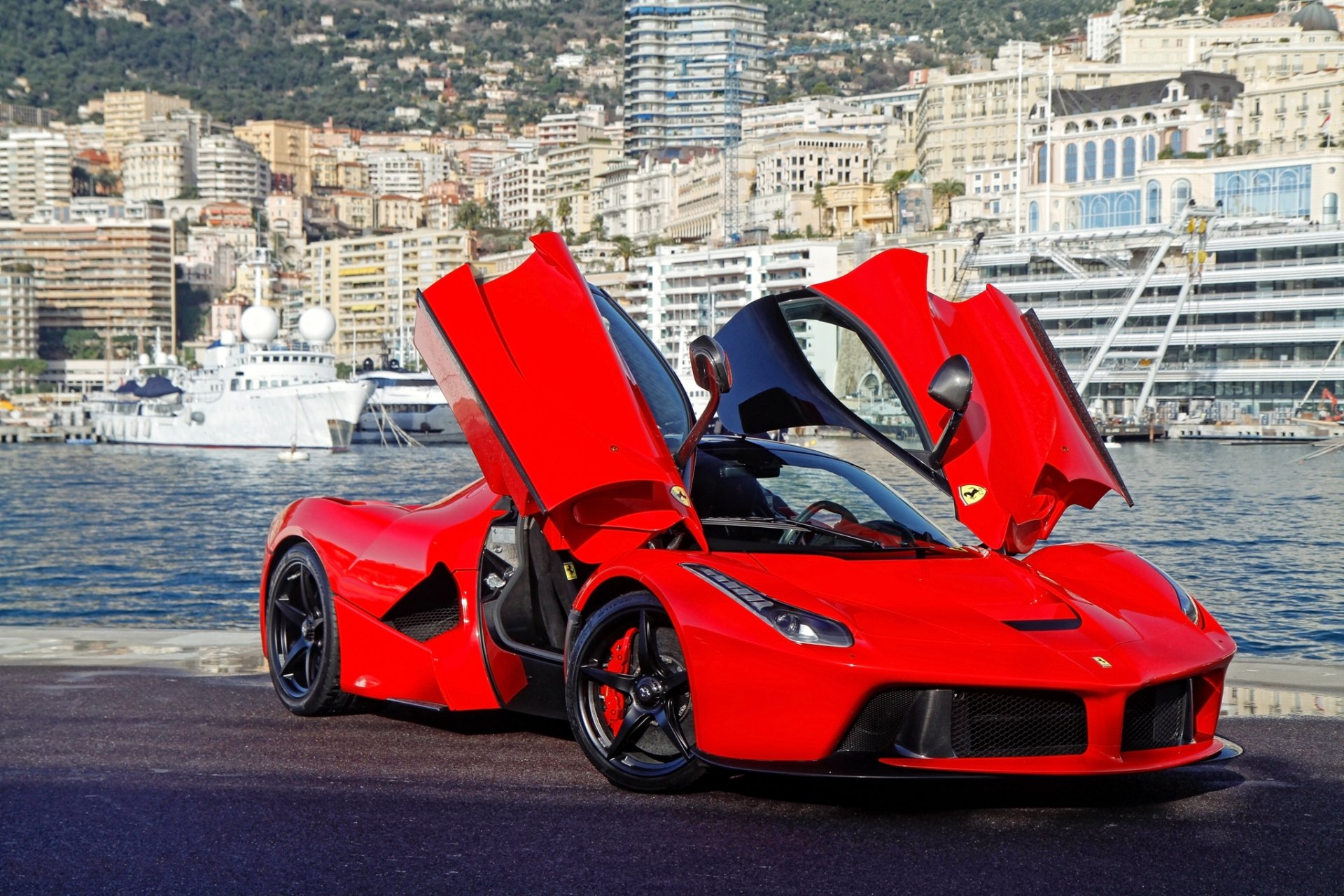 ferrari laferrari rosso ferrari laferrari rosso vista frontale porte ghigliottina