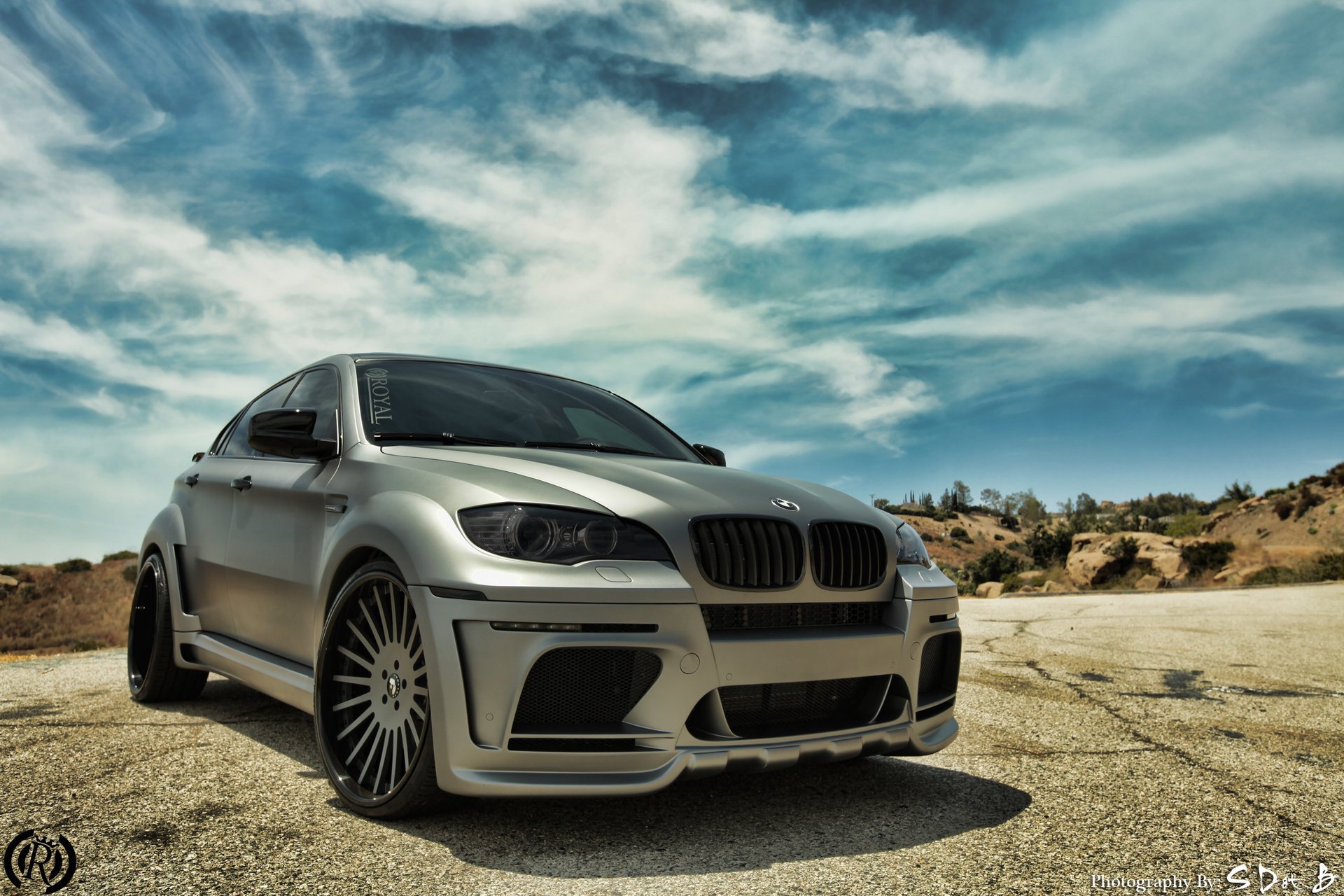 bmw tuning słońce bmw droga x6 chmury niebo aswalt