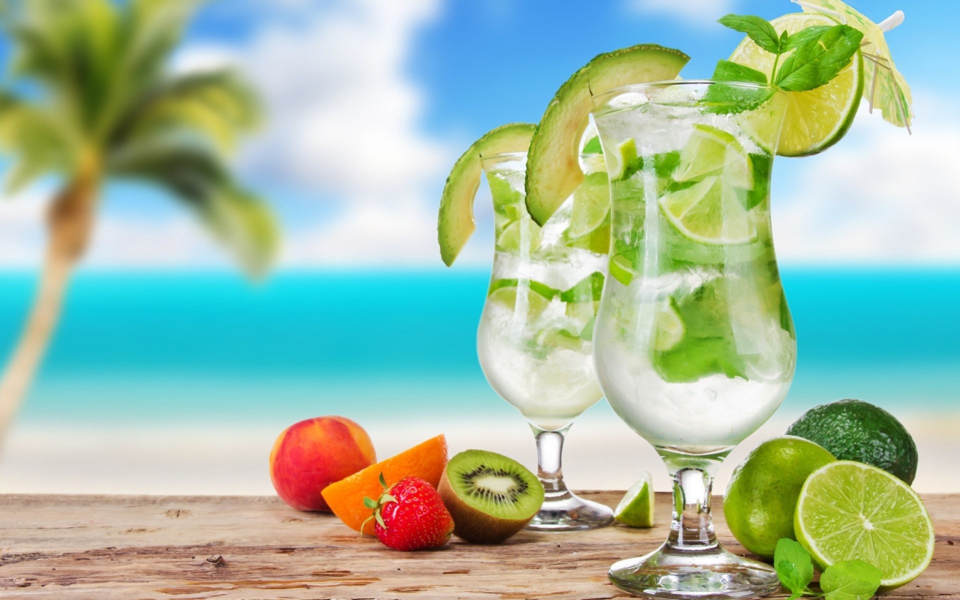 cocktail lime mojito bere frutta spiedini