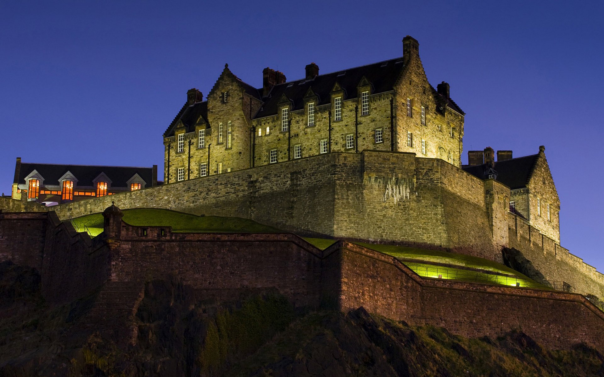 blue majestic night castle beautiful