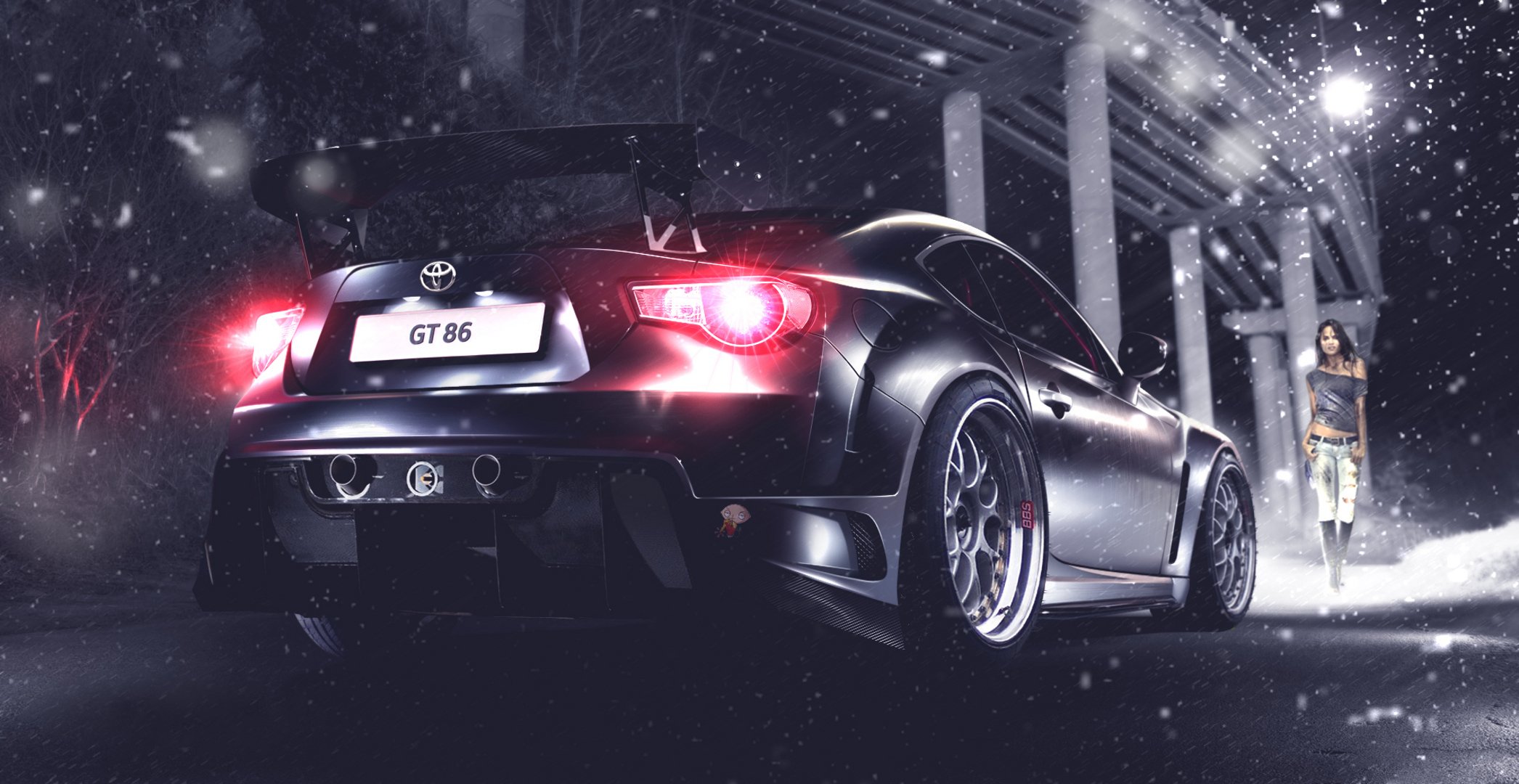 toyota gt 86 argent arrière bbs chrissy teigen stewie griffin neige pont