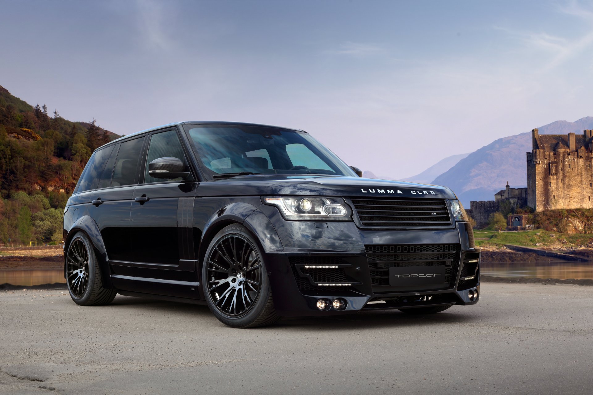 lumma design land rover range rover noir tuning ciel avant