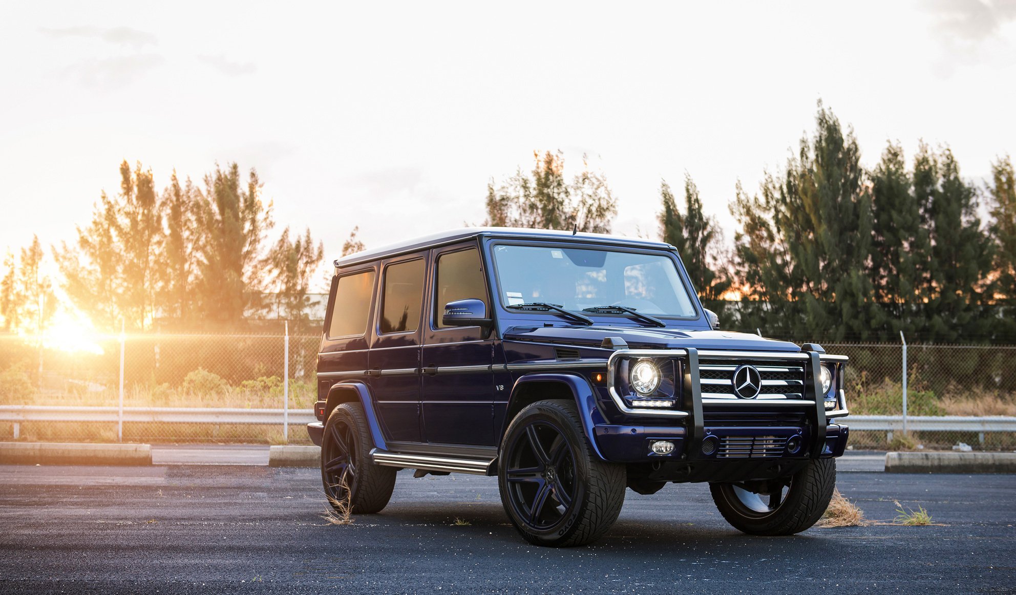 mercedesb g55 amg g-klasse mercedes suv blau tuning felgen helik