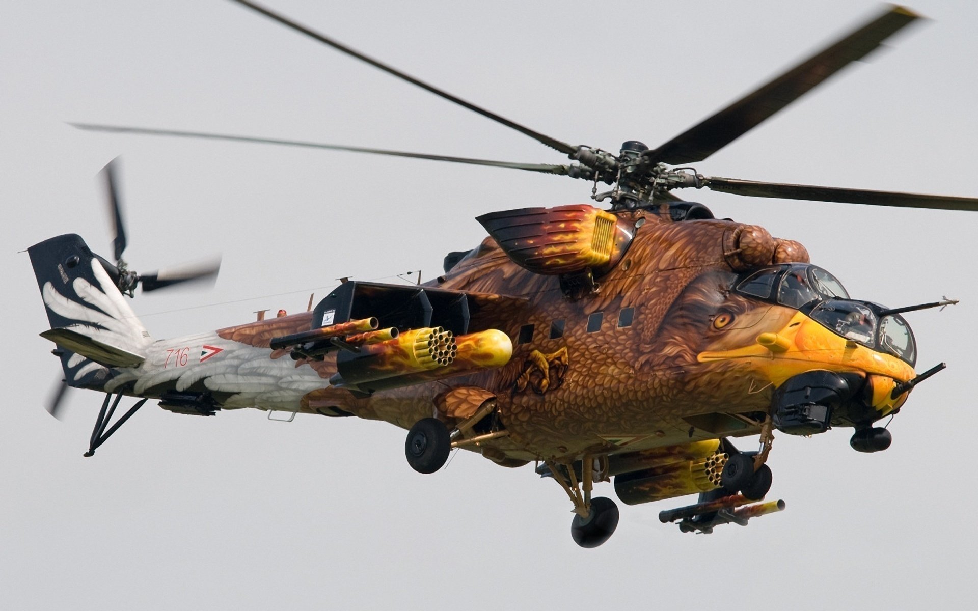 mi-24 weapons airbrushing helicopter blades flight