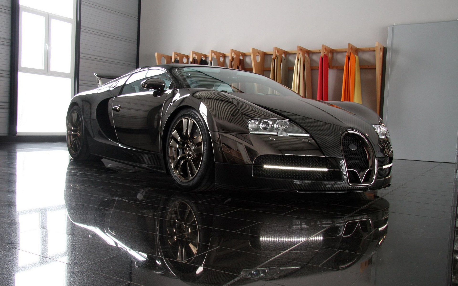 bugatti veyron schwarz tuning schickes auto