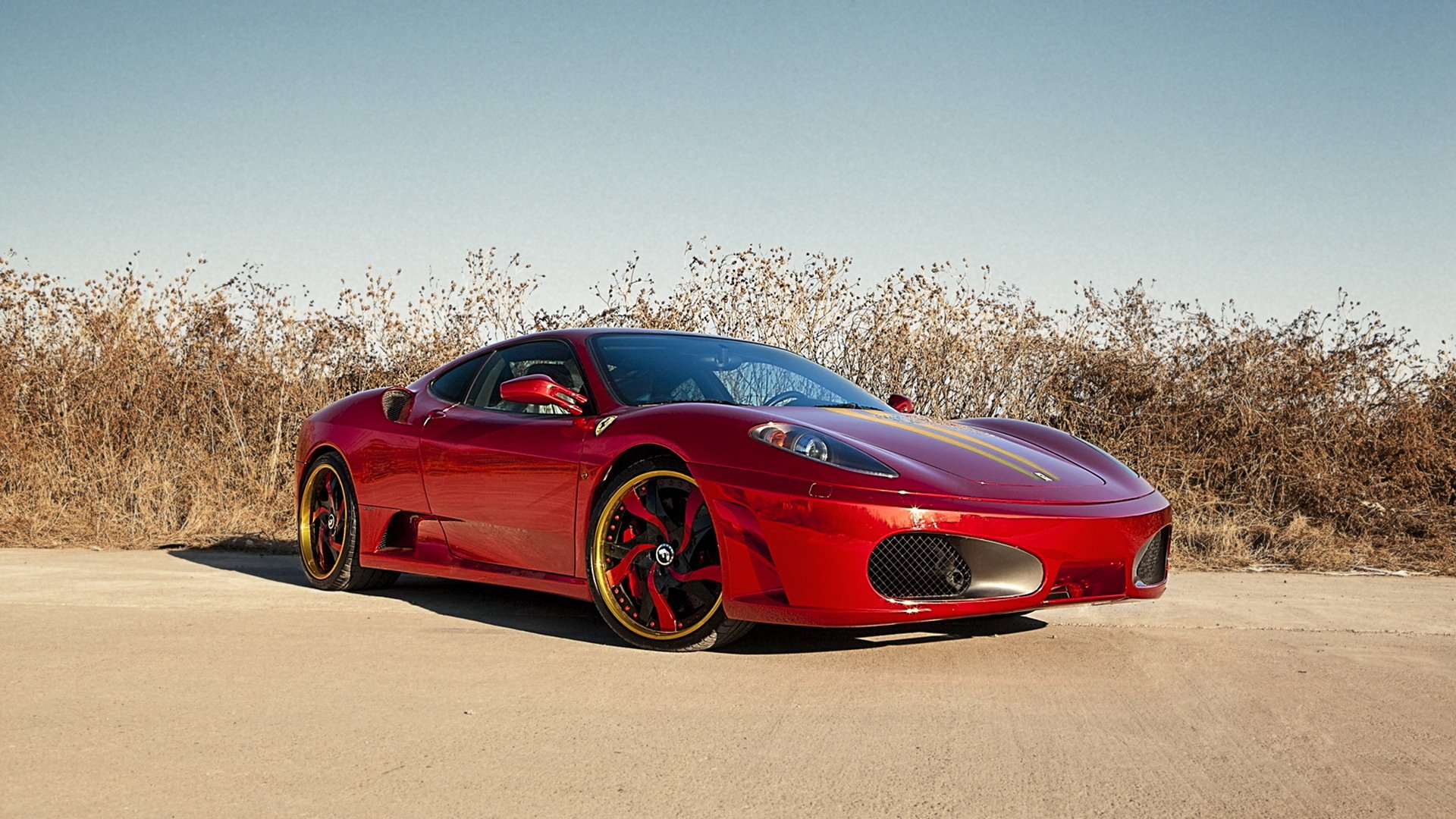 ferrari chrome red f430 supercar red tuning front