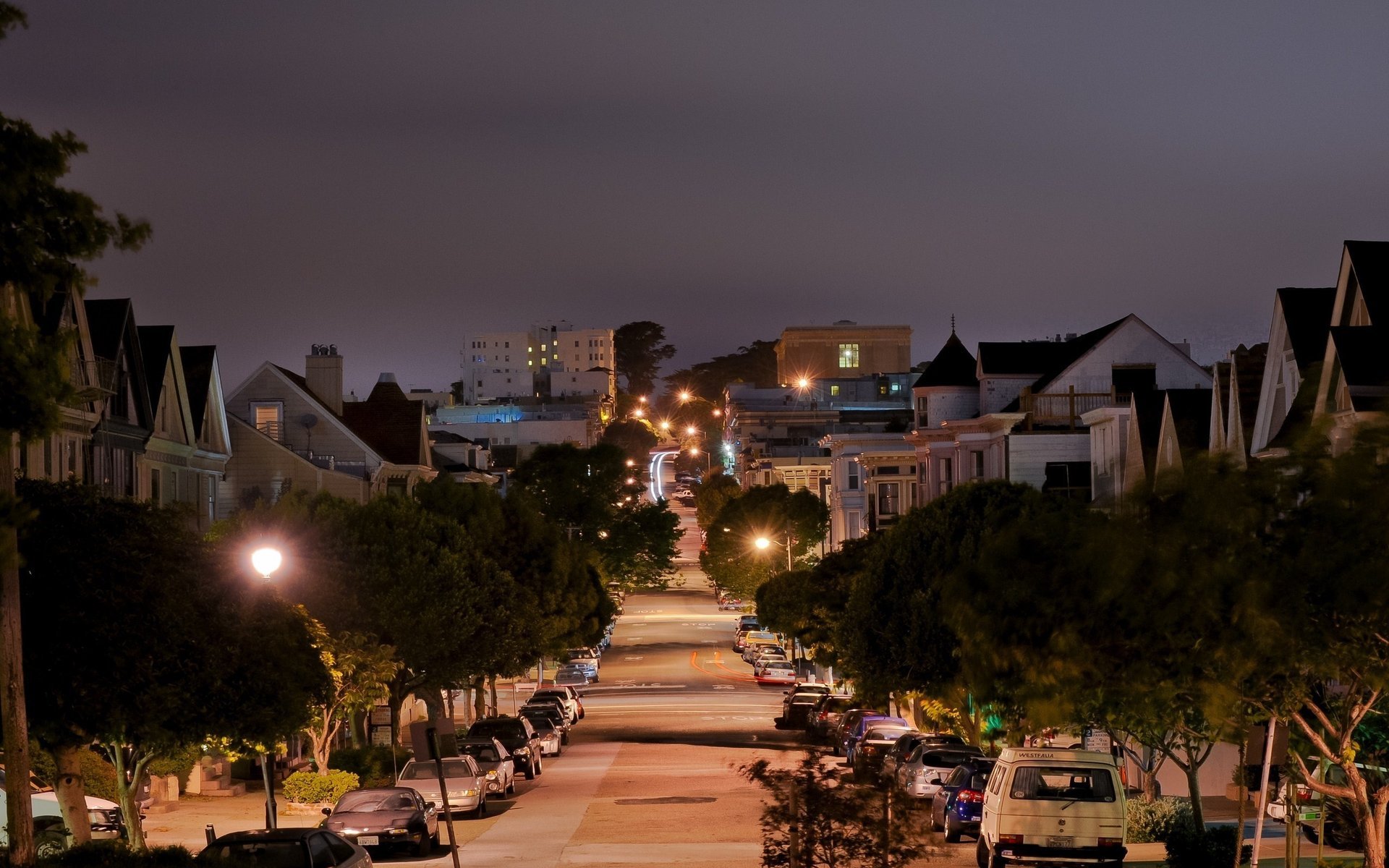 pierce street street san francisco california calle california night