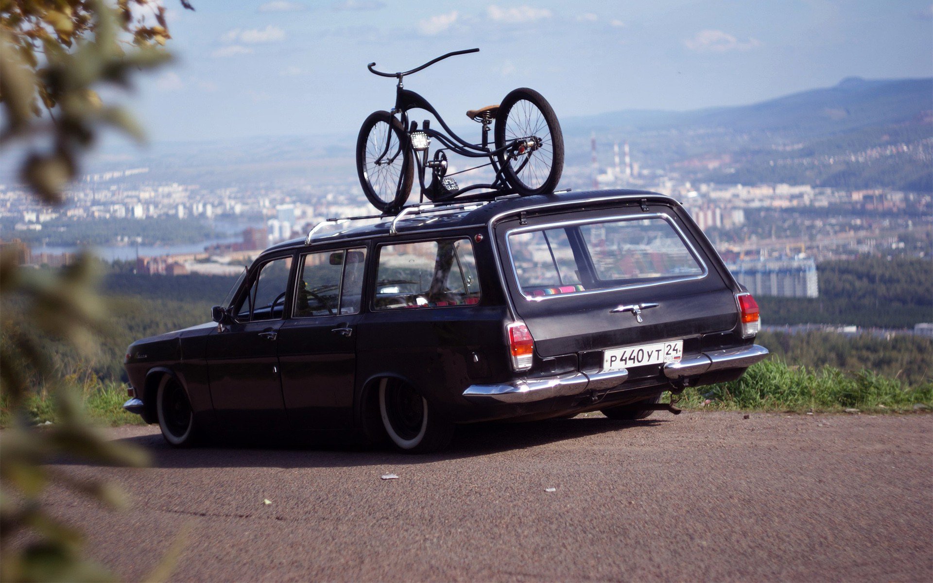 volga gas soviet union curiosity bike frame landscape town the distance