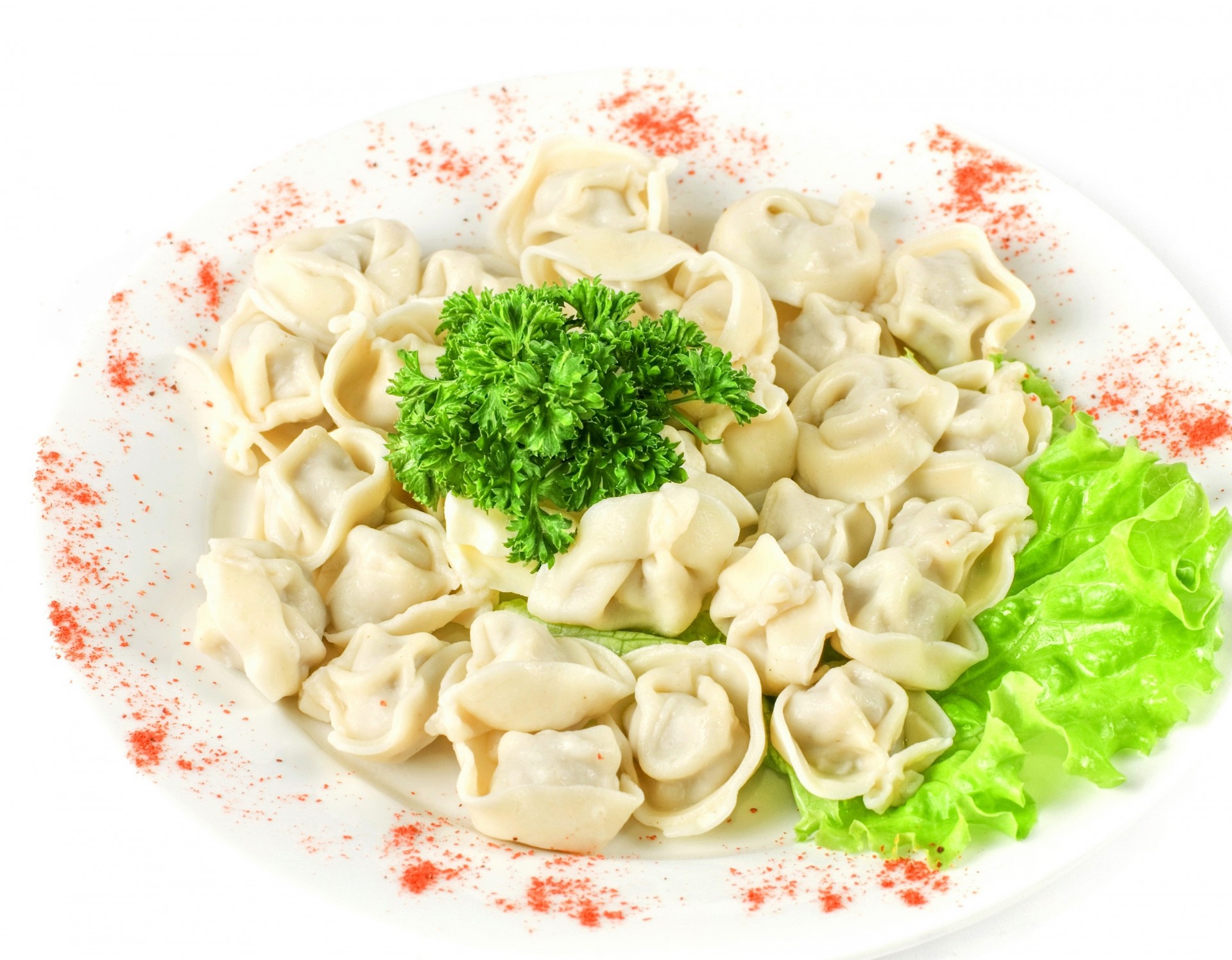 dumplings pepper plate powder green