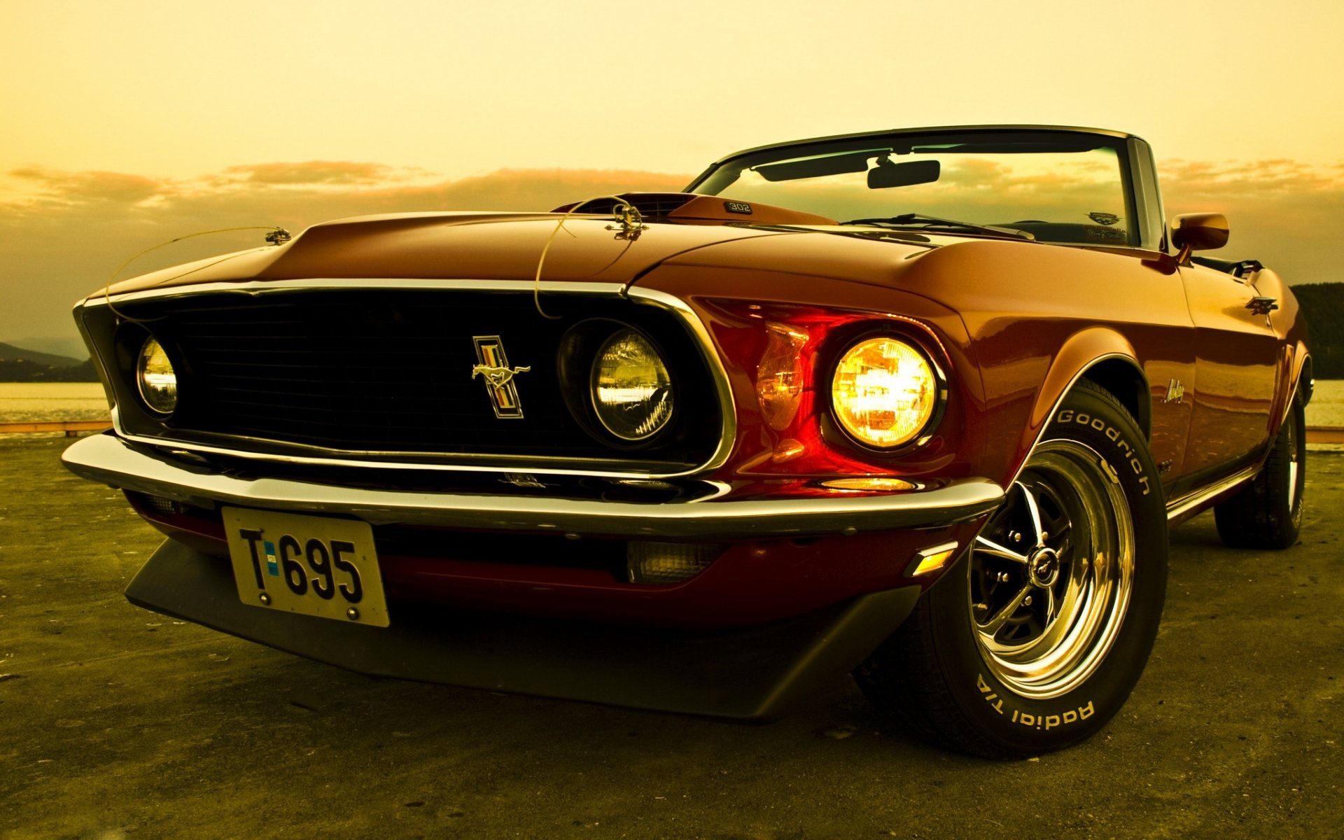 ford mustang convertibile 1969 muscle car muscle car anteriore cielo