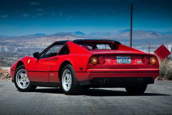 Old school. Red Fiery Ferrari