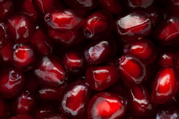 Red grains of ripe pomegranate