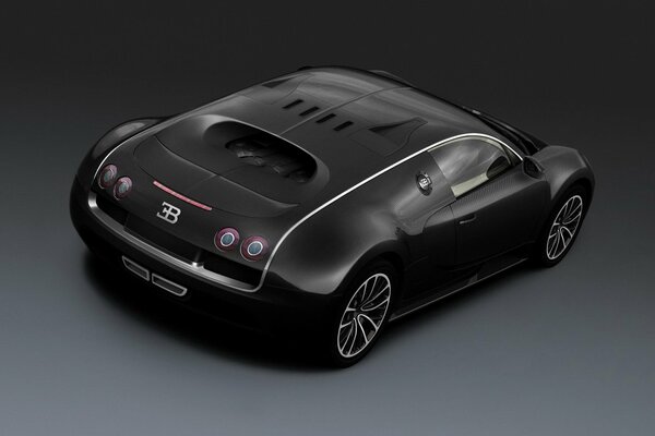 Auto sportiva bugatti veyron su sfondo grigio