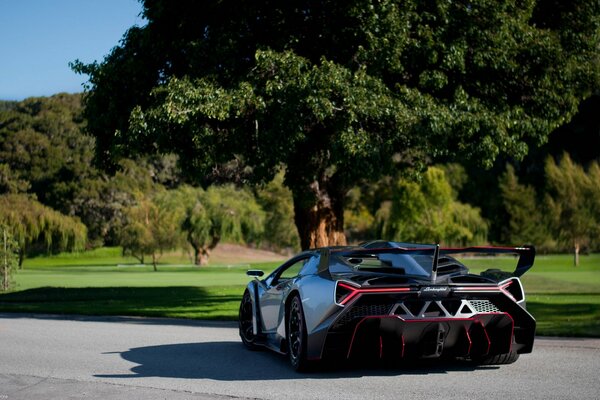 The latest supercar in black and red