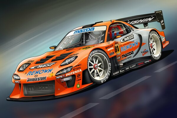 Mazda sportcar. Imagen de arte