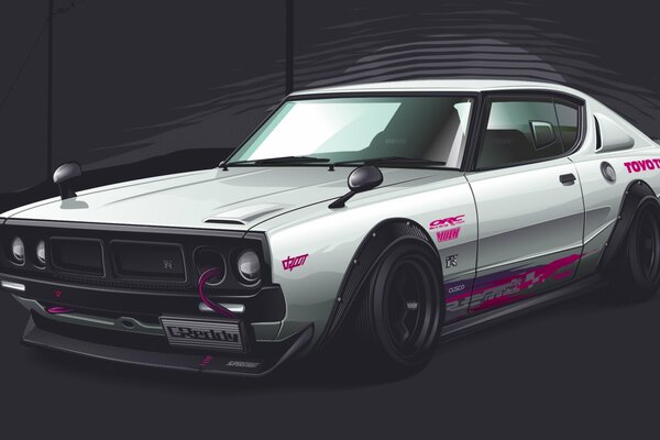 Nissan blanco en Tuning en discos grandes