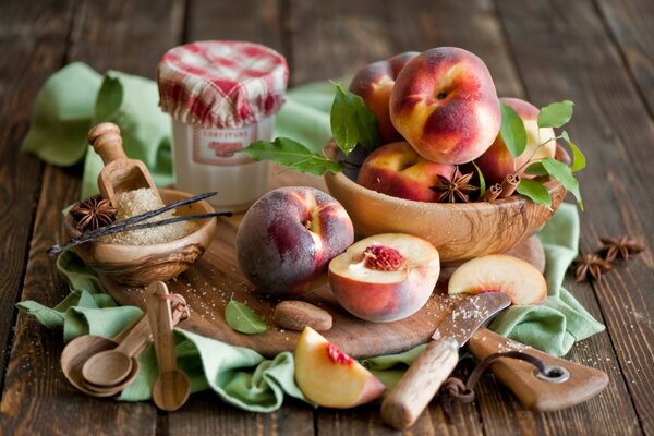 Peaches and a promise on the table