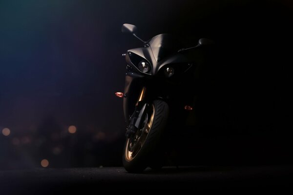 Black Yamaha Sports Motorcycle