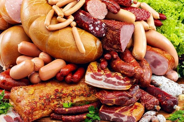 Sausages, sausages, ham, meat, etc. meat products