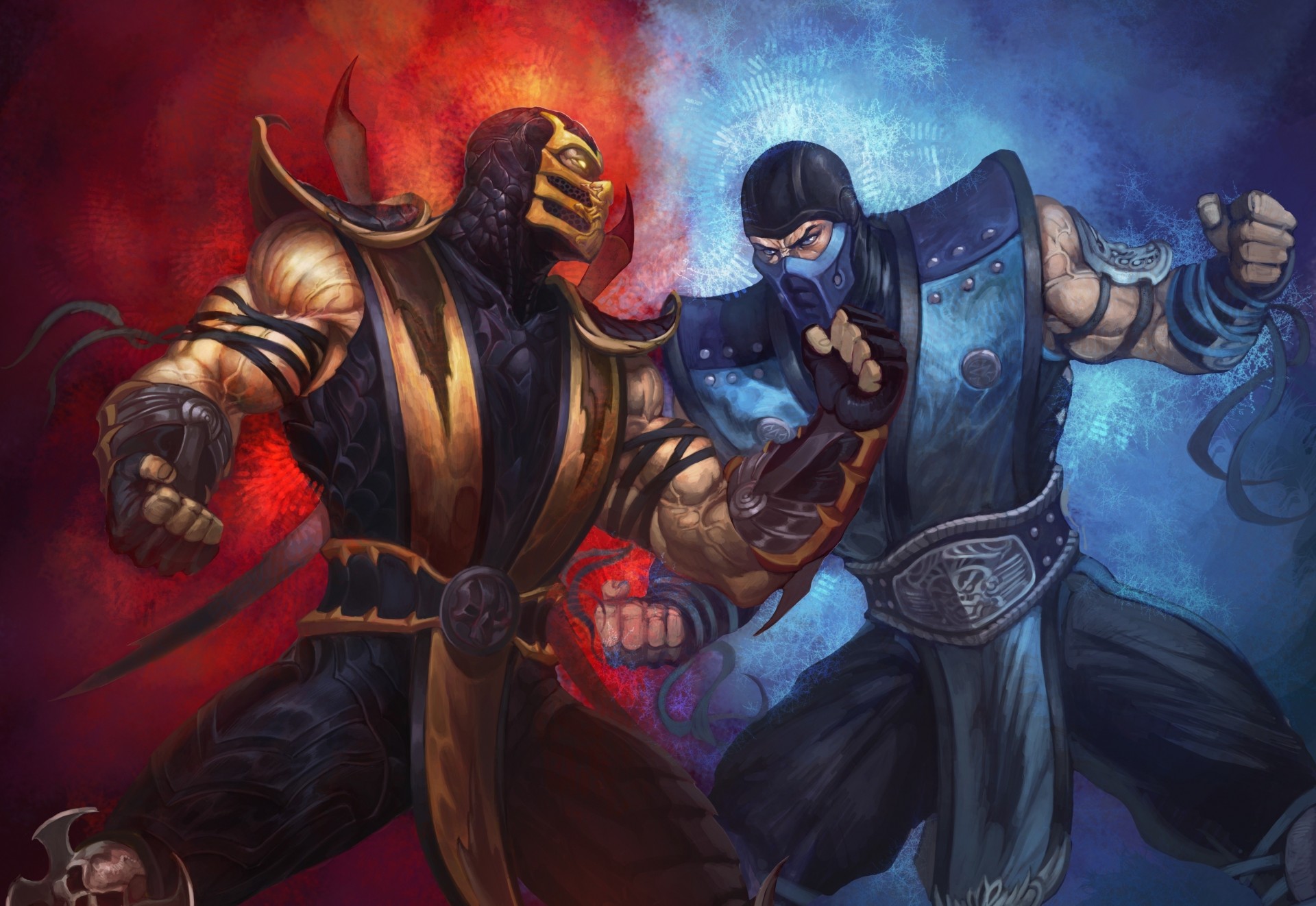 art sub-zero game scorpion mortal kombat