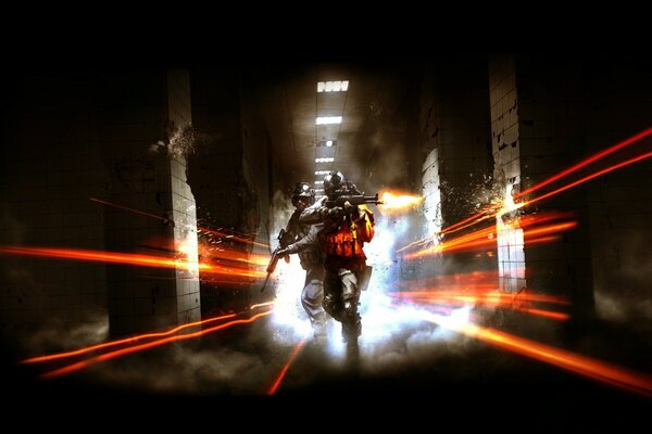 Люди с оружием в дыму battlefield 3