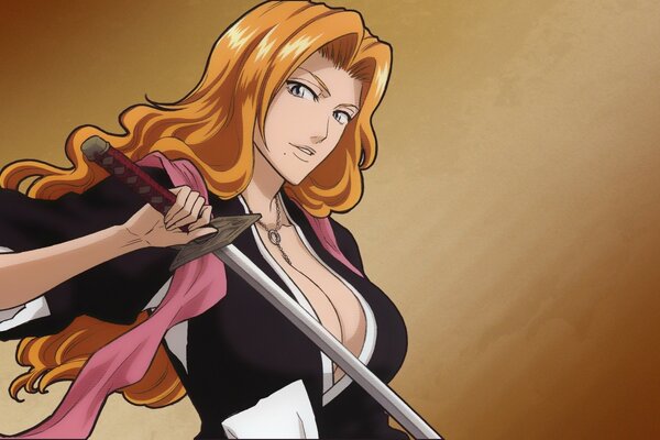 Rousse anime fille avec l épée, Rangiku Matsumoto anime Bleach