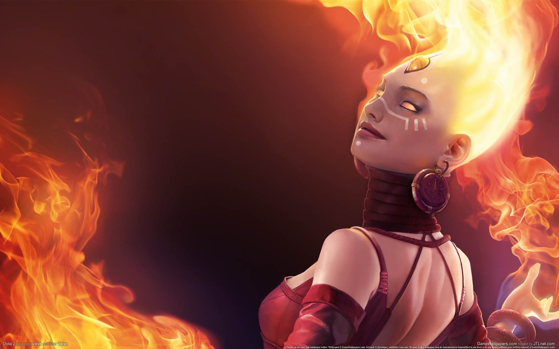 lina painting views fire fantasy fan art dota ace combat