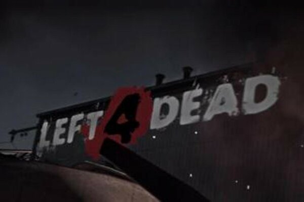 Left 4 dead Inschrift auf dem Gebäude