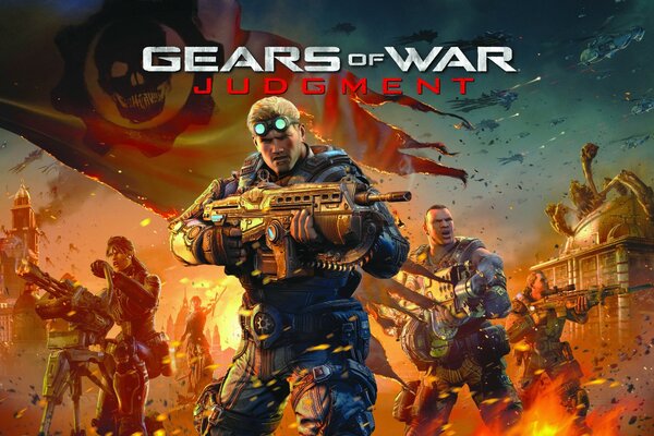 Gears of war Judgment personajes de pie con armas