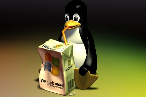 Pinguino Linux. scherzo. holywar