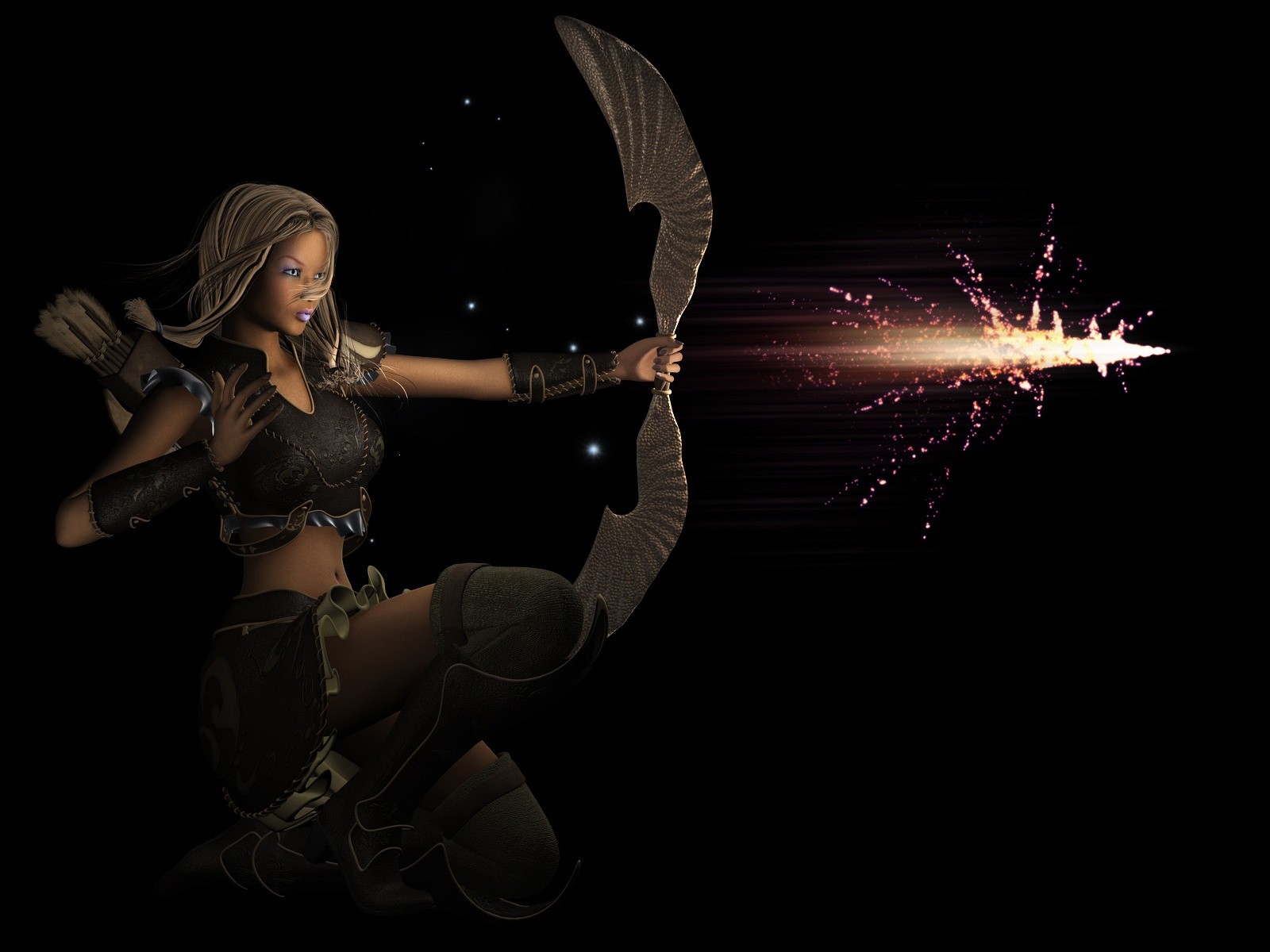 3d fantasy girl warrior arrow