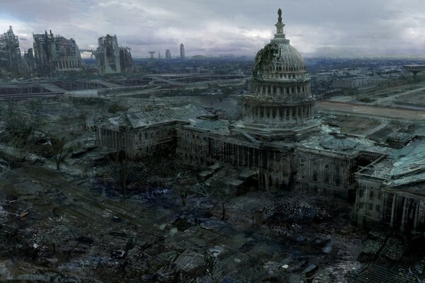 Das verlassene Washington Capitol City aus dem Spiel Fallout 3