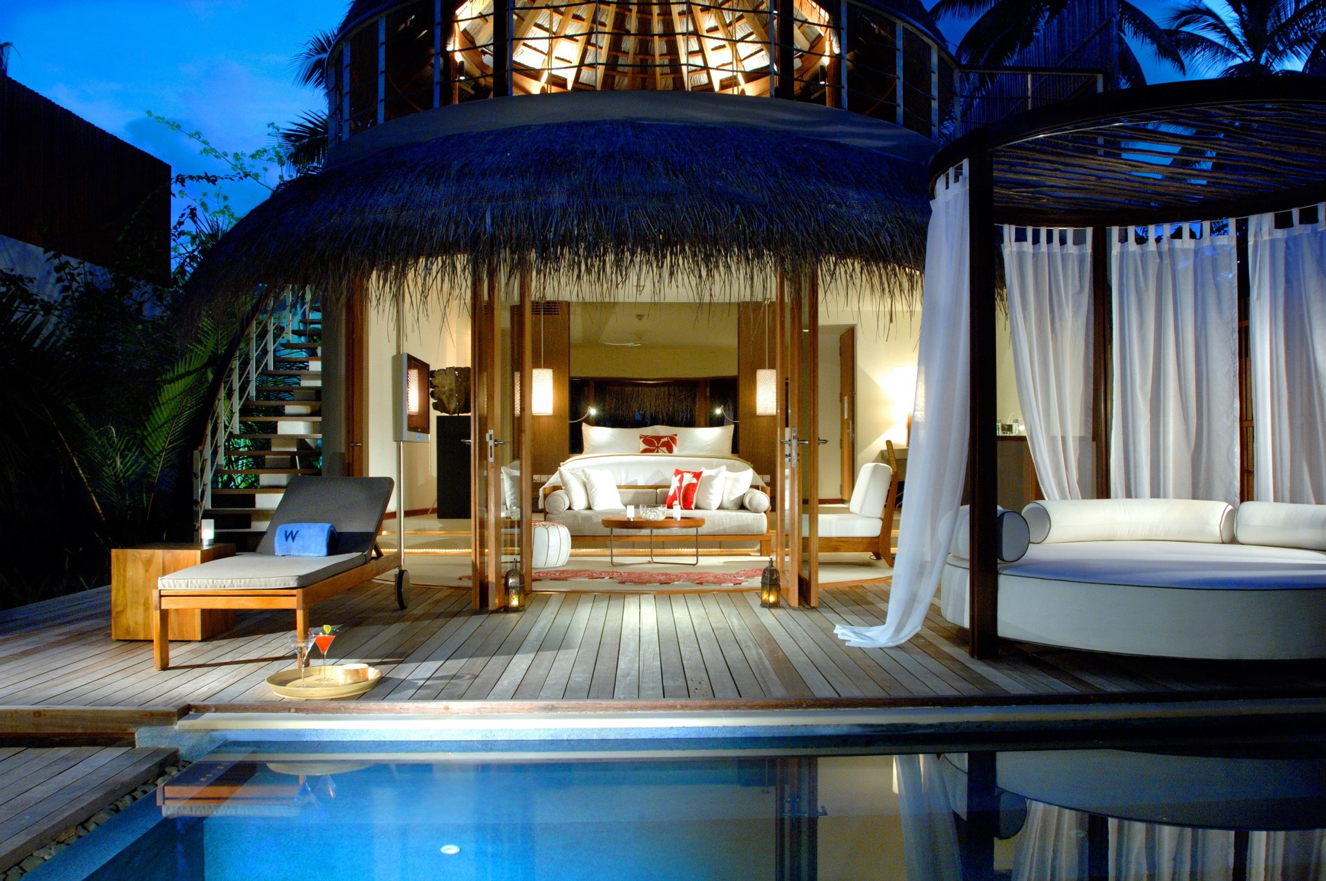 maldiwes bungalow pool house bedroom