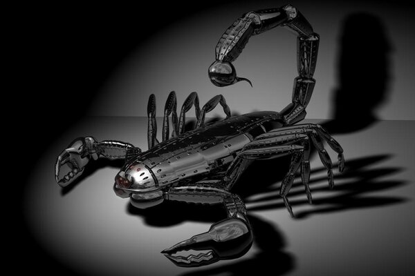 All-metal robotic scorpion in black