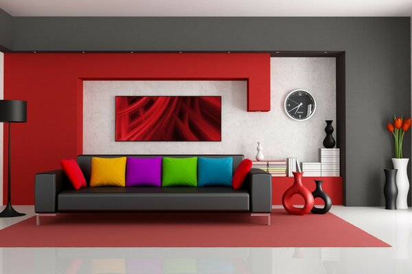 Design moderne avec des combinaisons de couleurs vives