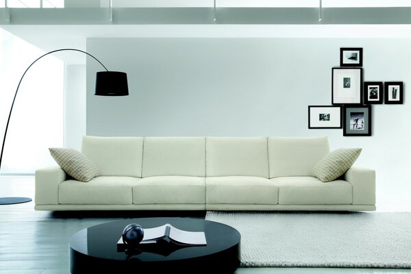 Stylish living room with a large sofa