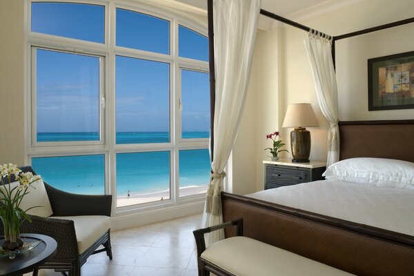 Beautiful ocean View room with luxurious furniture