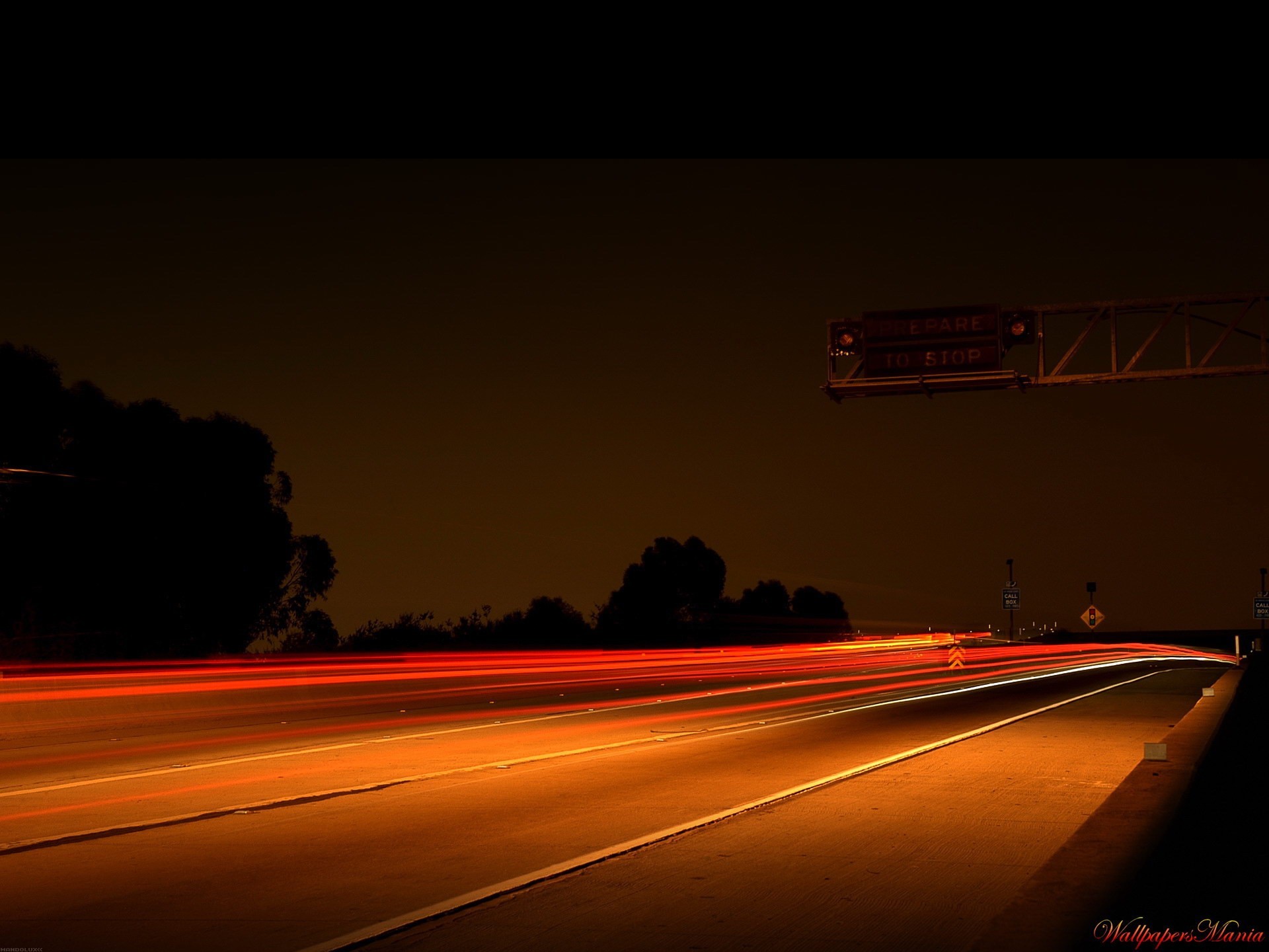 route lumières nuit autoroute