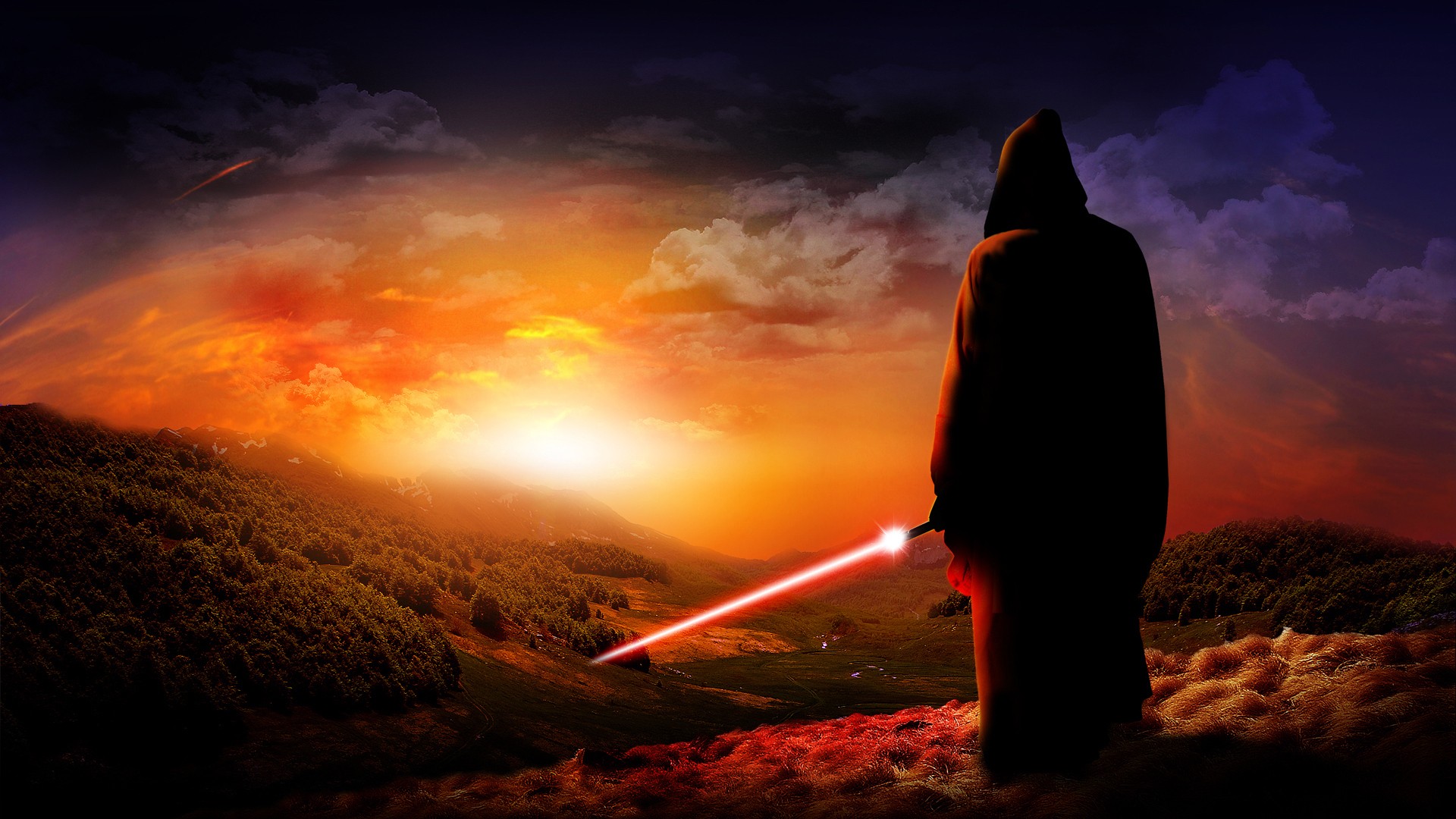 jedi épée coucher de soleil