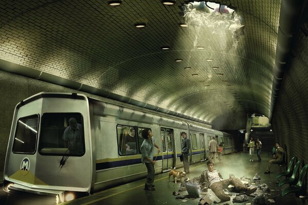 Chaos et peur dans le métro