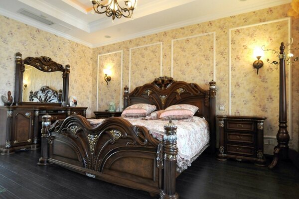 Luxury bedroom with a large bed