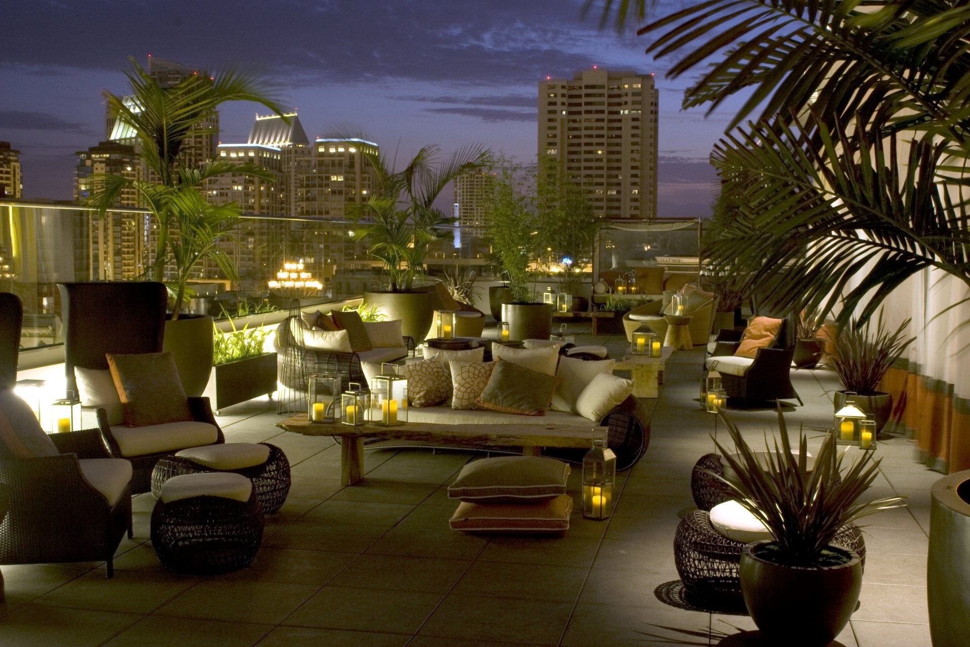 diseño ciudad terraza ático salón estilo san diego