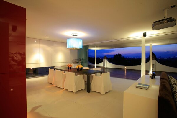 Living space in a designer penthouse