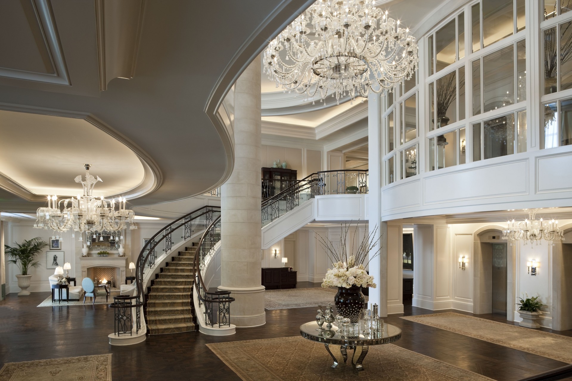 chandelier hall flooring crystal luxury house villa