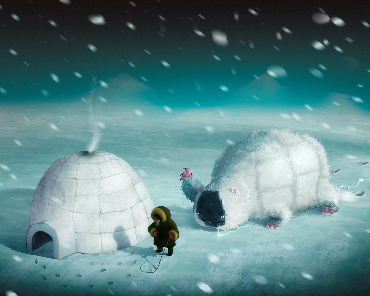 monstre igloo dessin