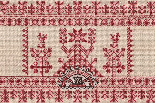 Slavic pattern in embroidery technique