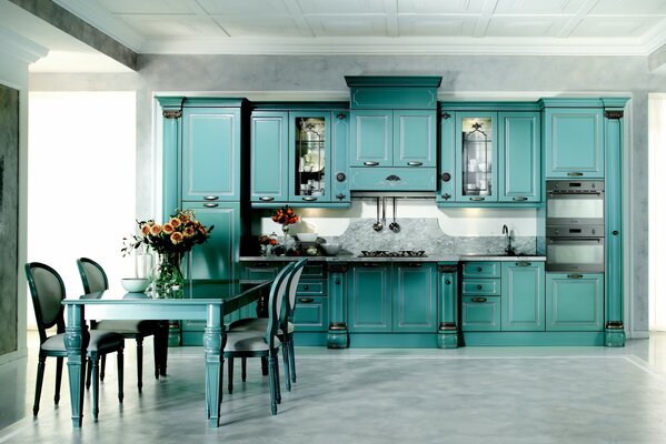 Kitchen area in classic style