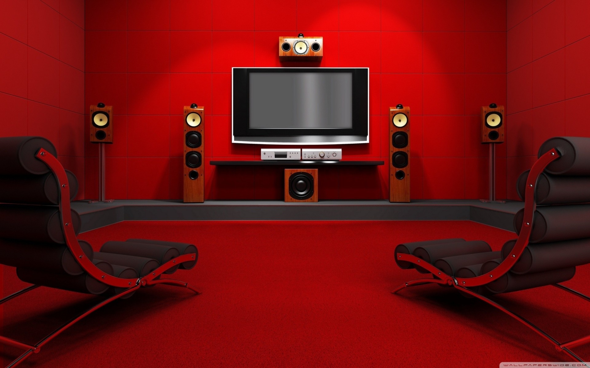 red armchairs tv