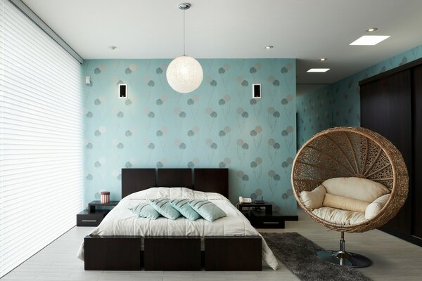 Bedroom in pastel colors