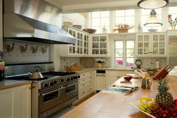 Well-lit cooking room